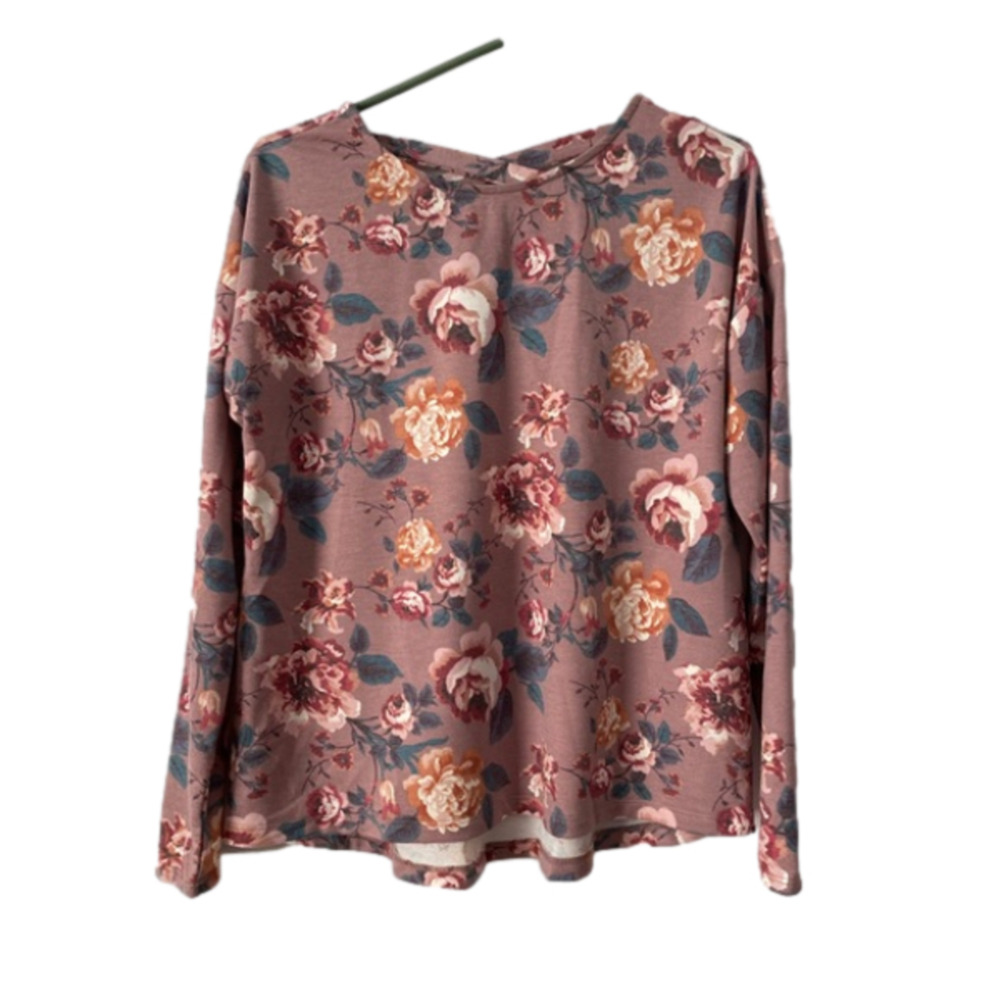 The Line of Style NWT Womens M Cottagecore Floral Criss Cross Back Boho Top Boho
